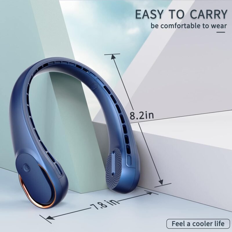 Neck Fan, USB Rechargeable Personal Fan, 4000 mAh Battery Operated, 3 Speeds Adjustable, Faster Cooling, Ultra Quiet, Suitable for Home, Office, Travel, Sports - Image 6