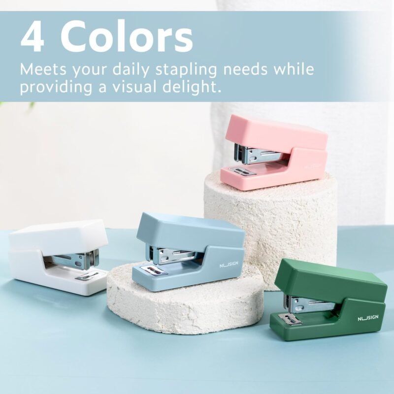 Mini Stapler with 830 Staples, Small Cute Desk Staplers, 25 Sheet Capacity, Blue - Image 6