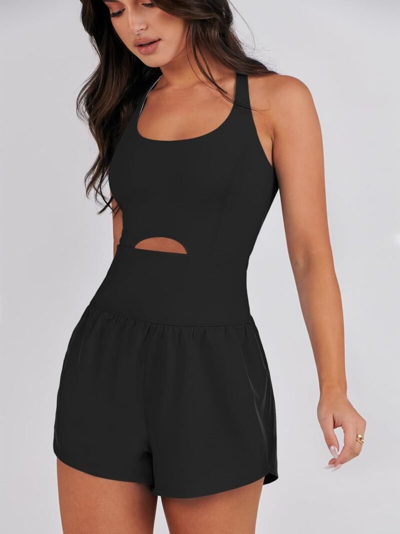 ANRABESS Women Rompers Running Exercise Workout Set One Piece Jumpsuits Gym Yoga Outfits 2025 Summer Active Wear Clothes - Image 8