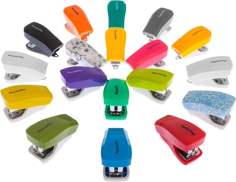 Aria Premium Back to School Mini Stapler Set of 4 - with Built-in Staple Removers, 2000 Standard Staples Included - for Office, School,Travel, Blue, Pink, Purple, Green, - Image 6