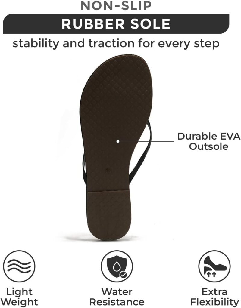 Project Cloud Flip Flops for Women - Memory Foam Flats Summer Sandals for Women 2025 - Vegan Leather Lightweight Womens Sandals Summer Beach Essentials Slides - Image 4