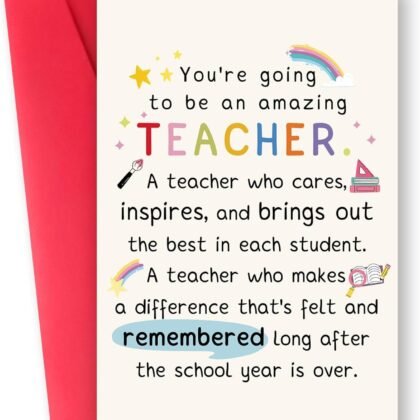 Best Teacher Graduation Gifts for Women Men, Funny New Teacher Card, First Year Gifts for Education Major