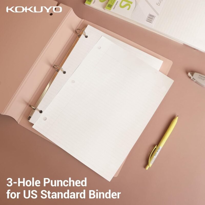 ​​Kokuyo Campus Loose Leaf Paper for 3 Ring Binders, Smooth Writing Lined Paper, 500 Sheets, 11” x 8-1/4”, College Ruled, Bleeding-Resistance, School Suppliers, Made in Japan (WSG-NO-887G1) - Image 3
