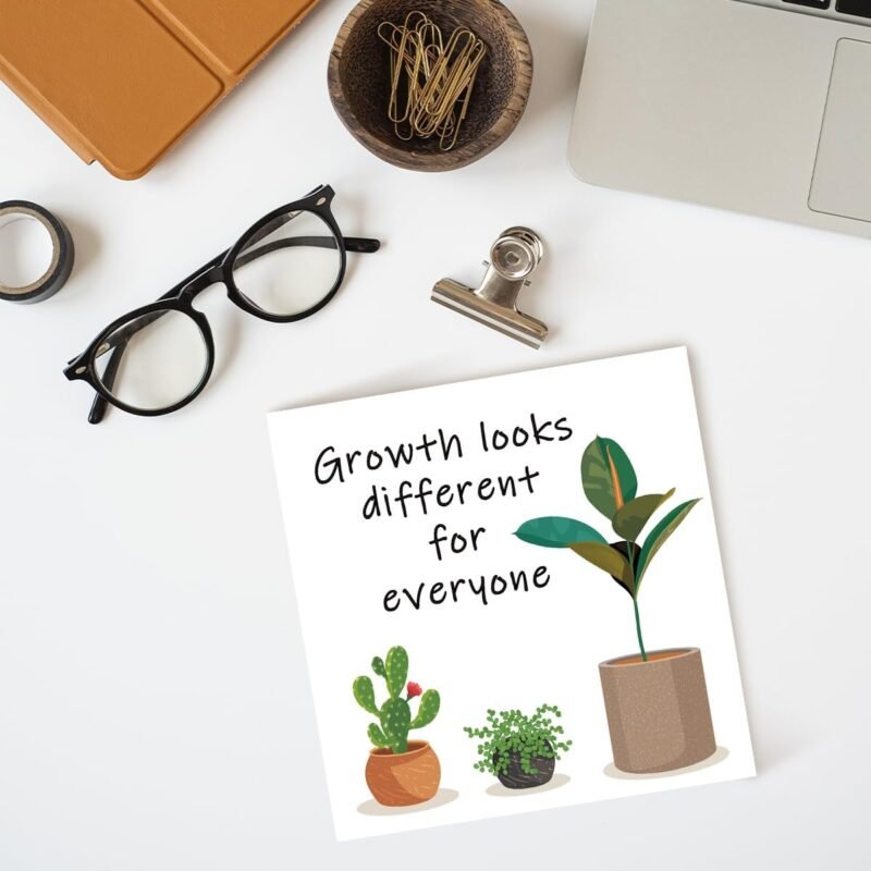 LVQHI Inspirational Wood Block Sign,Growth Looks Different for Everyone Plant Motivational Wooden Block Sign for Home Bedroom Office Desk Table Decor,Inspirational Cheer Up Gift for Coworker Friend - Image 5