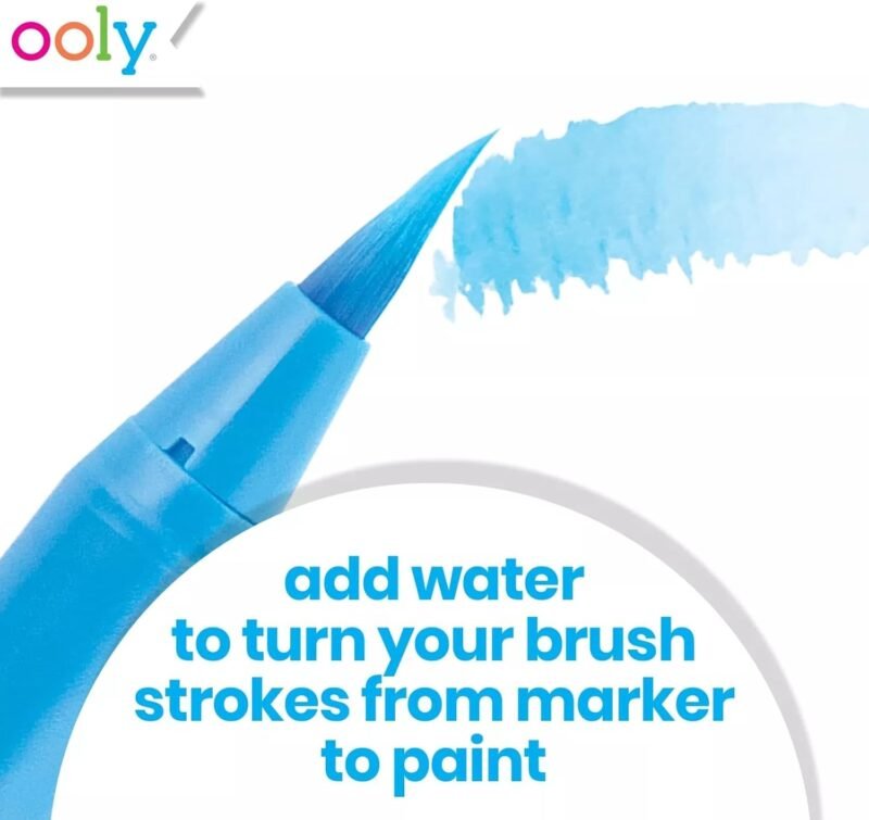 Ooly Chroma Blends Watercolor Brush Markers, Back to School Supplies - Set of 18 - Image 3