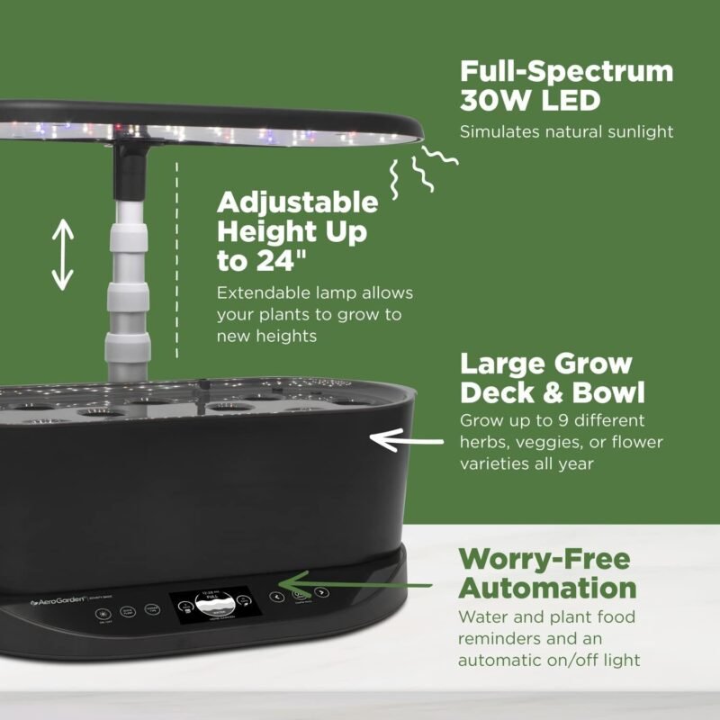 AeroGarden Bounty Basic - Indoor Garden with LED Grow Light, Black - Image 7