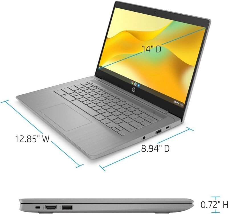 HP 14" HD Chromebook Laptop for Students, Intel Quad-Core N4120(> N4020), 4GB RAM, 64GB eMMC, WiFi, Webcam, HDMI, USB-A&C, 14 Hours Battery life, ZOOM, Chrome OS, CUE Accessories - Image 6