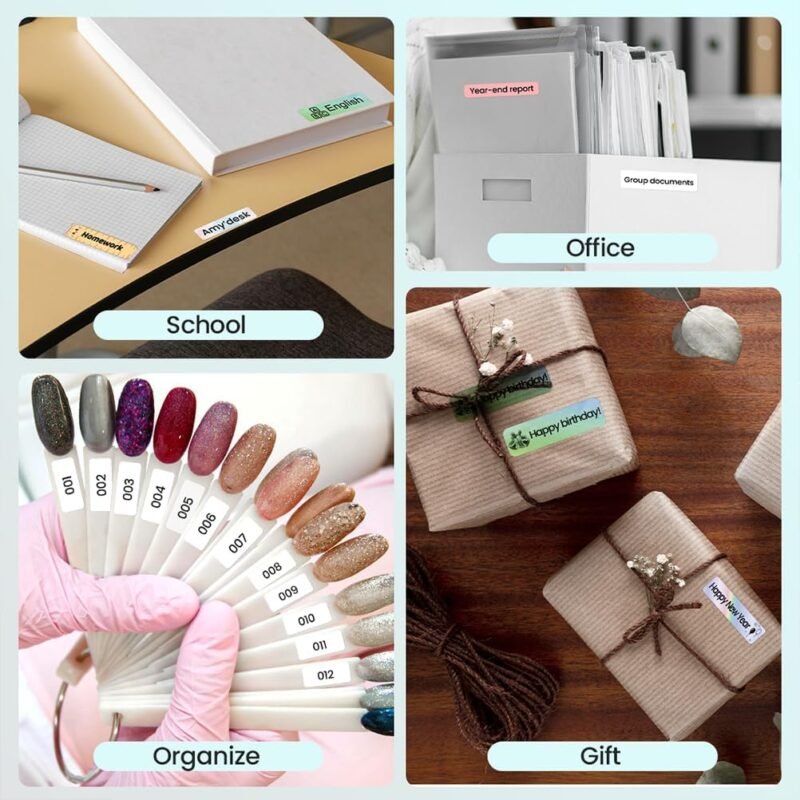 Phomemo D30 Label Maker Machine, Portable Bluetooth Mini Label Printer, Smartphone Handheld Thermal Sticker Small Labeler Multiple Templates Font Icon Inkless Custom Label for Home Kids School Items - Image 7