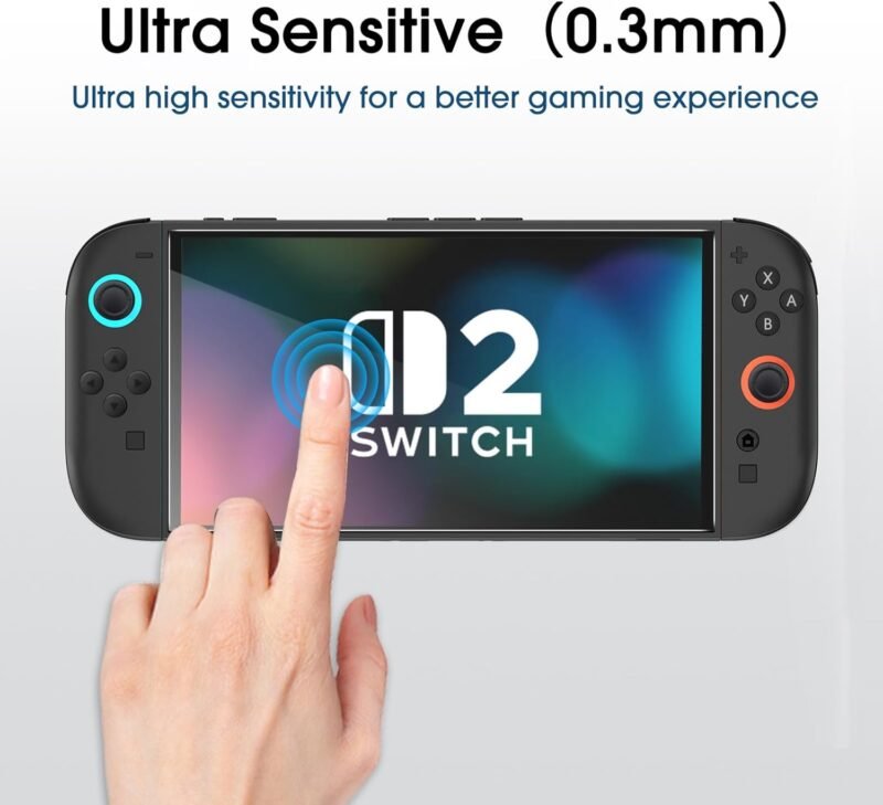 amFilm Auto-Alignment OneTouch for Nintendo Switch 2 Screen Protector [7.9''] 2025 Tempered Glass, Accessories, 30 seconds Installation, Bubble Free, Anti-Scratch, Touch Sensitive, Ultra-Clear [2Pack] - Image 5