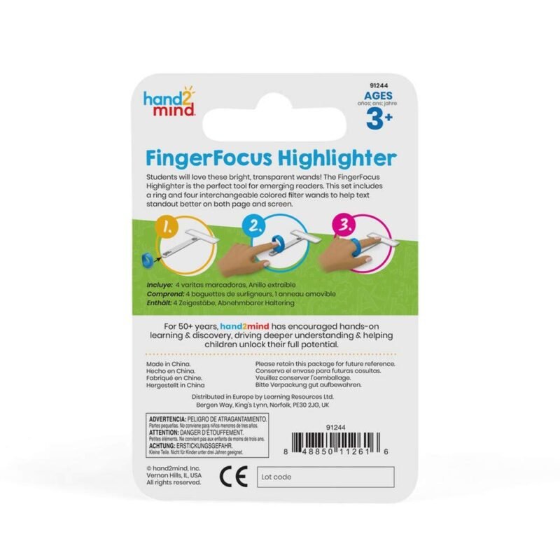 hand2mind FingerFocus Highlighter, Guided Reading Strips, Reading Pointers for Kids, Dyslexia Tools for Kids, ADHD Tools, Special Education School Supplies, Teacher Classroom Must Haves (1 Pack) - Image 7