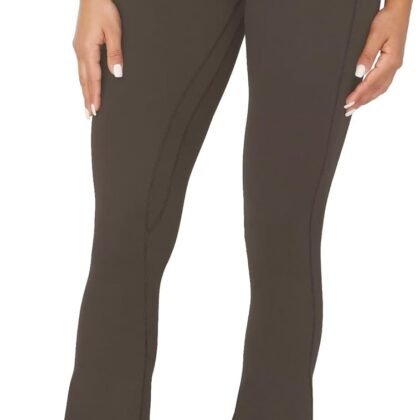 Sunzel Mini Flare Leggings for Women V Crossover Mid Rise Workout Flared Yoga Pants with Tummy Control and Wide Leg