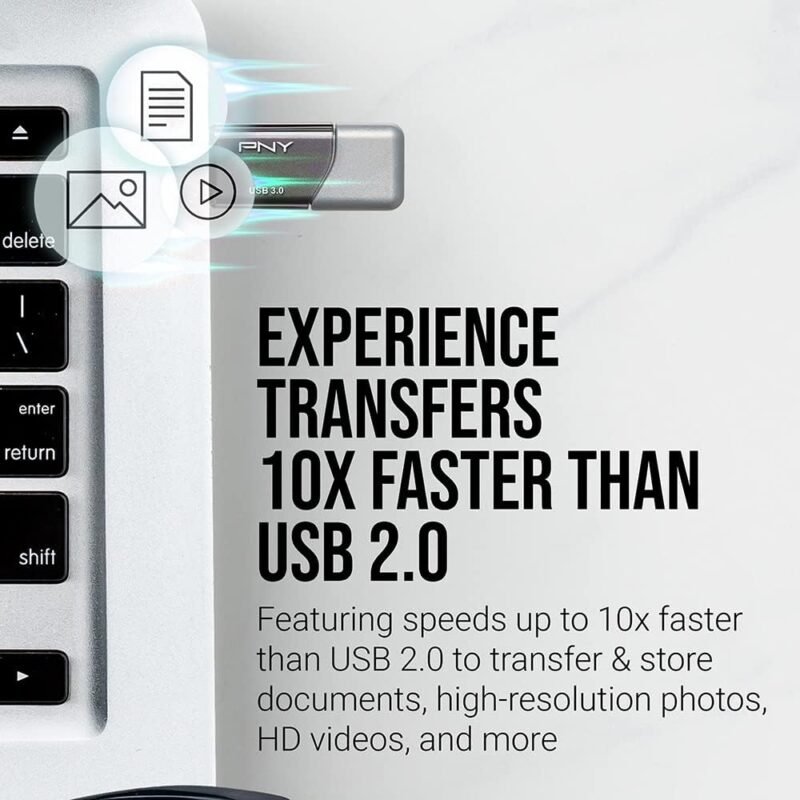 PNY 128GB Turbo Attaché 3 USB 3.0 Flash Drive 5-Pack – Grey, P-FD128X5TBOP-MP, 100MB/s, Light-Weight Durable - Data Storage and Transfer - Image 9
