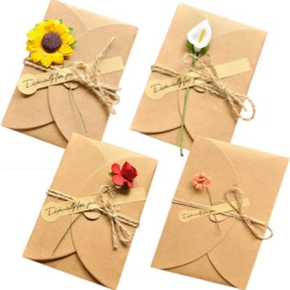 AECIH Flower Thank You Card 12 Pack All Occasion Greeting Card Handmade Invitation Card with Envelopes