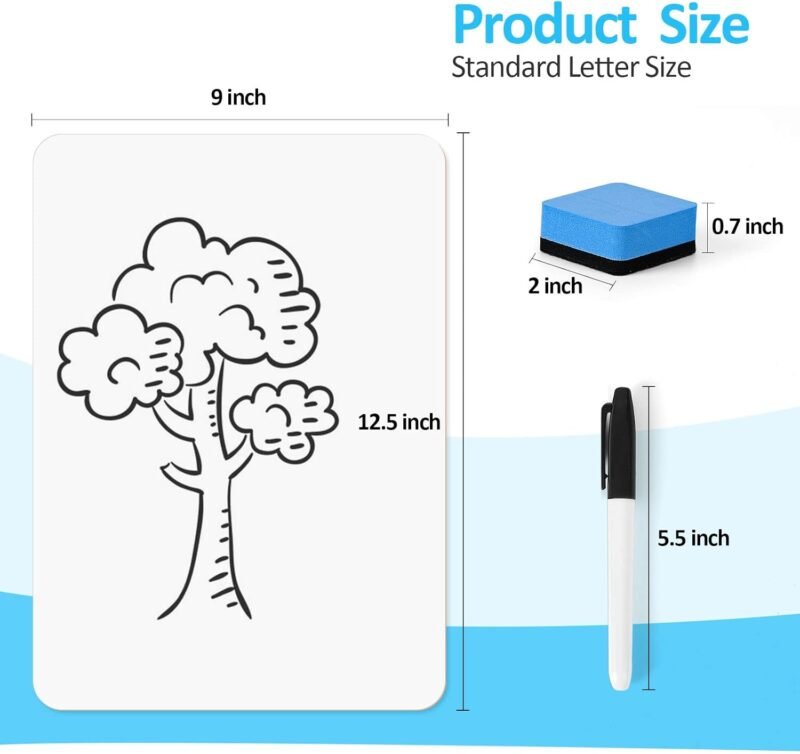 Dry Erase LapBoards, PANDRI 26 Pack Double Sided 12.5 x 9 Inch Whiteboards with 26 Erasers and 26 Markers, Dry Erase Boards for Kids Students Classroom Teacher Supplies - Image 2
