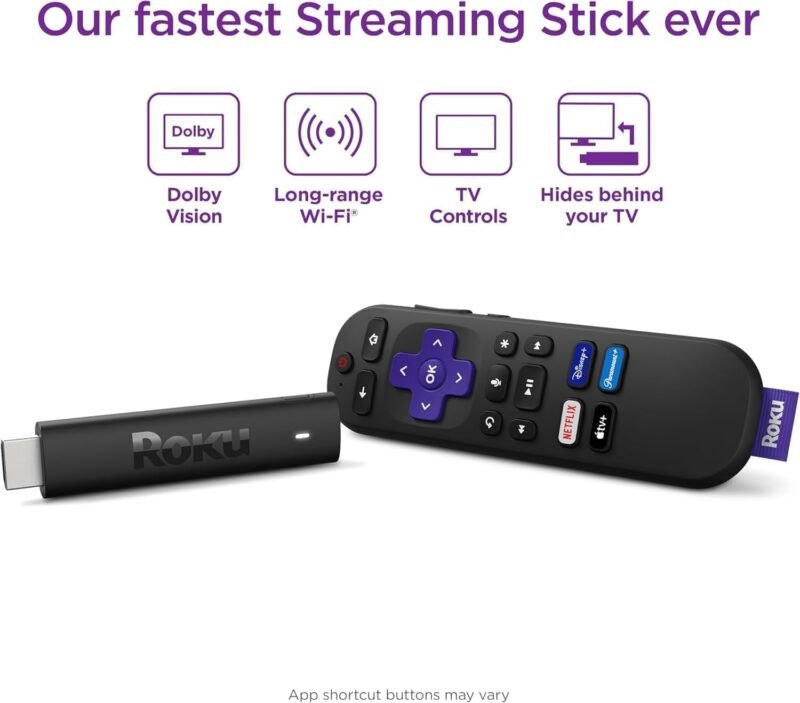 Roku Streaming Stick 4K - HDR & D. Vision Roku Streaming Device for TV with Voice Remote & Long-Range Wi-Fi - Free & Live TV (Renewed) - Image 2