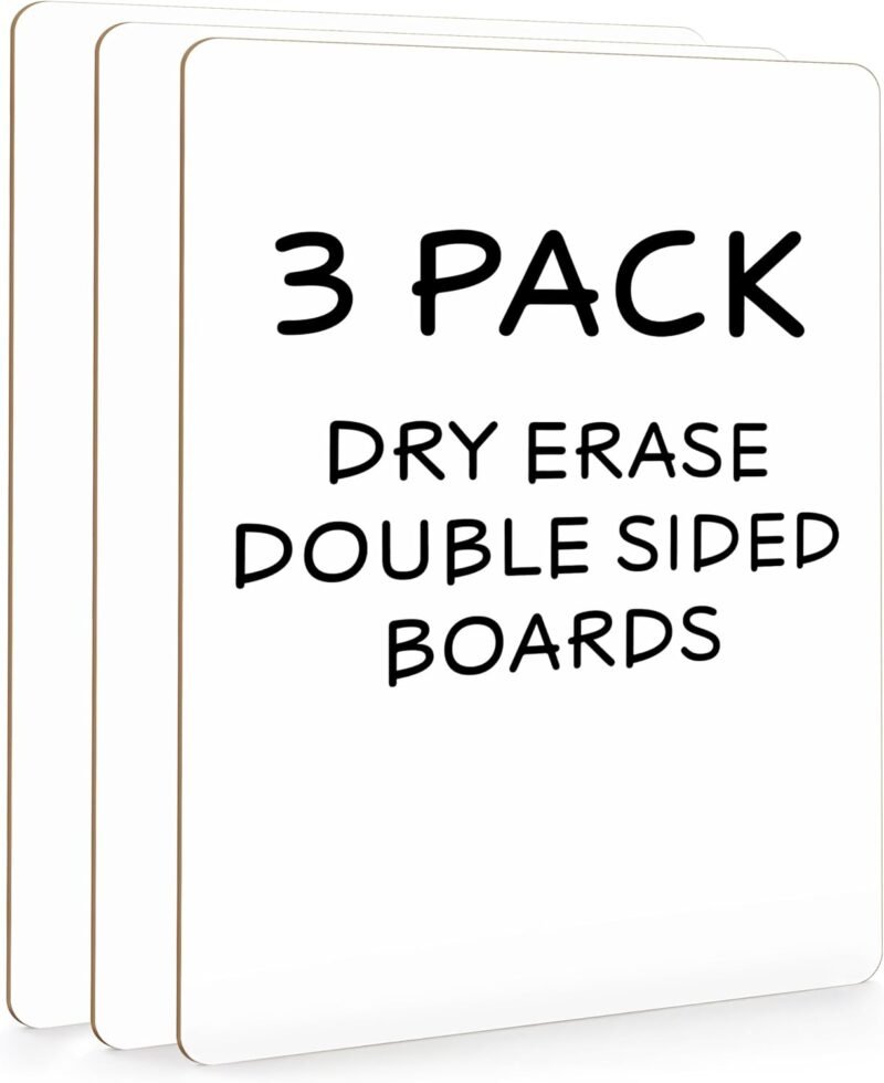 Scribbledo 3 Pack 9x12 Inch Small Dry Erase Boards, Mini Whiteboards Handheld Lapboards for Students, Home, Office, and Kitchen Use Dry Erase Board