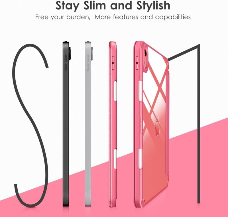 VIKESI Case for iPad (A16) 11-inch 2025 and iPad 10th Generation 10.9 Inch 2022, Clear Back and TPU Shockproof Frame Cover [Built-in Pencil Holder, Support Auto Sleep/Wake] - Watermelon - Image 6