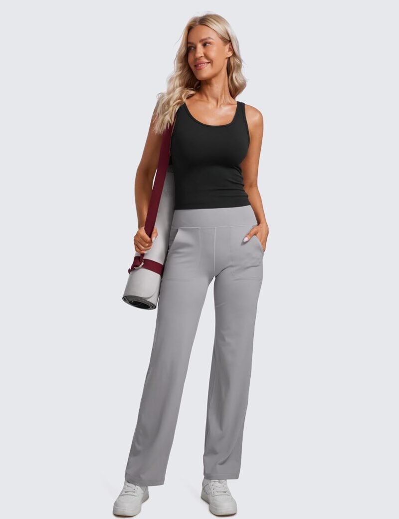 CRZ YOGA Womens Butterluxe Double Lined Workout Tank Tops Scoop Neck Racerback Cropped Casual Sleeveless Shirt - Image 4