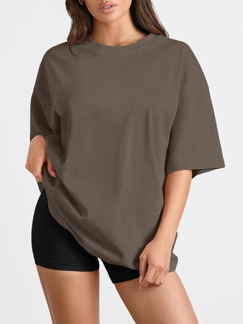Trendy Queen Womens Oversized Summer T Shirts Fashion Workout Plus Size Tops Short Sleeve Beach Vacation Gym Clothes 2025 - Image 2