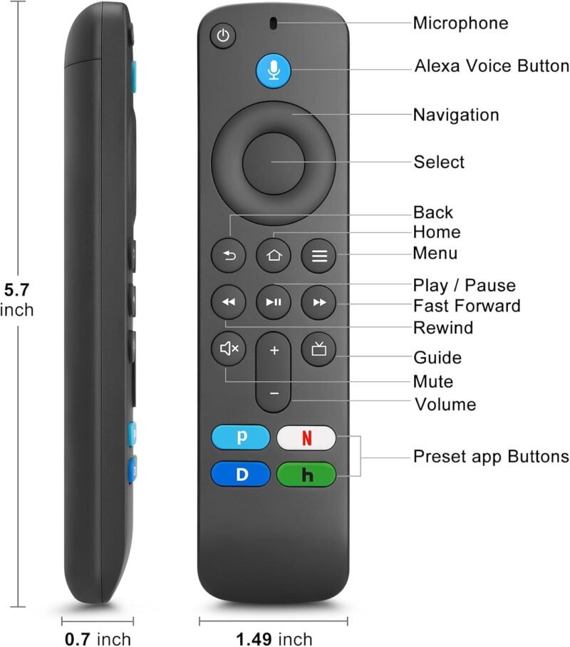 Replacement Voice Remote Control Compatible with TV Stick,TV Cube, and Insignia/Toshiba/Pioneer Smart TVs - Image 7