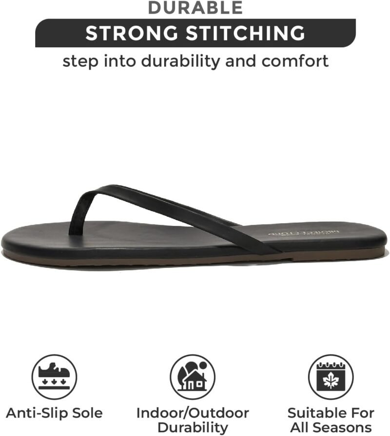 Project Cloud Flip Flops for Women - Memory Foam Flats Summer Sandals for Women 2025 - Vegan Leather Lightweight Womens Sandals Summer Beach Essentials Slides - Image 3