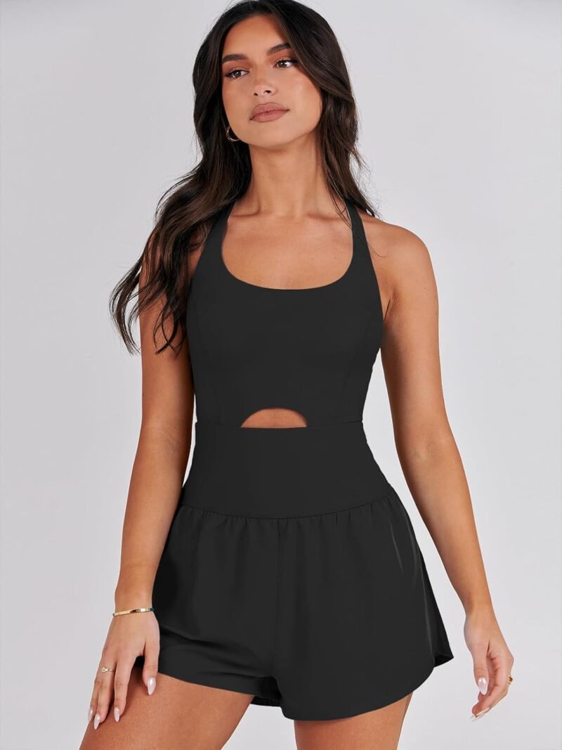 ANRABESS Women Rompers Running Exercise Workout Set One Piece Jumpsuits Gym Yoga Outfits 2025 Summer Active Wear Clothes - Image 9