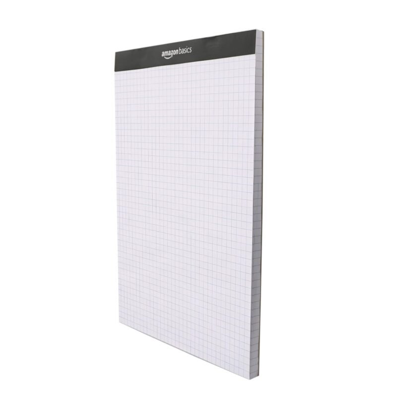 Amazon Basics Quad-Ruled Graph Paper Pad, Pack of 2, 8.5 Inch x 11.75 Inch, 100 Sheets/Pad, White - Image 7