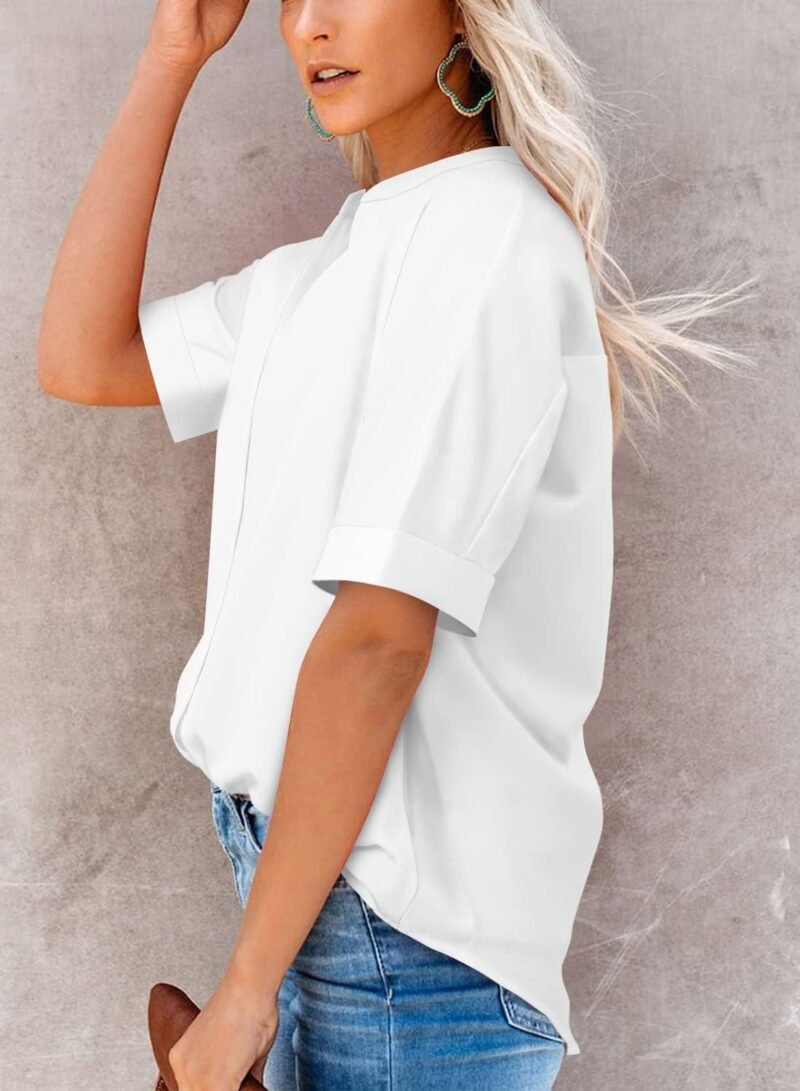 Magritta Women's Shirts Fashion Casual Loose Fit Long Sleeve Button Down Lightweight Collared Blouse Tops - Image 3