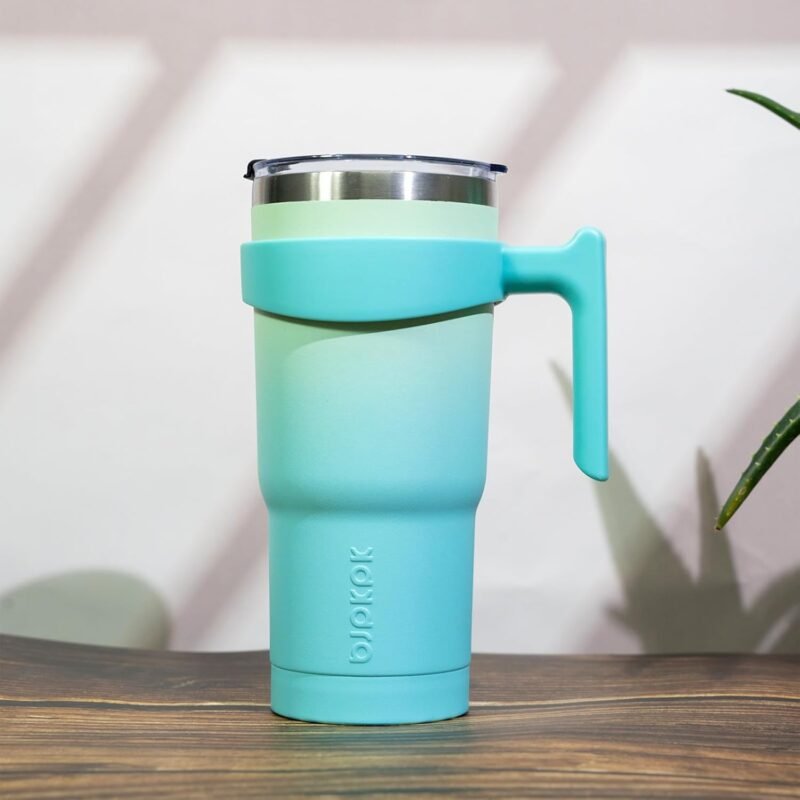 BJPKPK Tumbler With Handle 20 oz Stainless Steel Tumbler With Lid And Straw Insulated Coffee Cups,Mint - Image 5