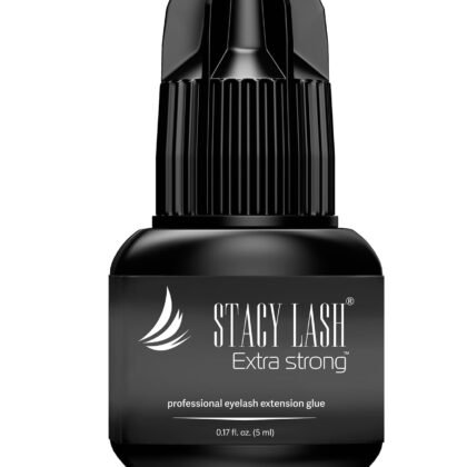 Extra Strong Eyelash Extension Glue Stacy Lash (0.17fl.oz / 5ml) / 0.5-1 Sec Dry/Retention – 8 Weeks/Black Adhesive/Professional Supplies