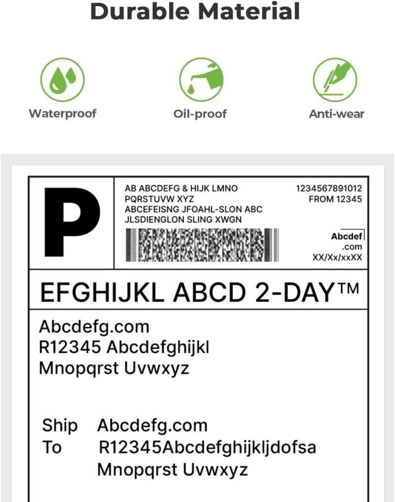 Nelko Genuine 4x6 Direct Thermal Shipping Label 500 Labels/1 Stacks, 4x6 Thermal Labels for Nelko PL70E Shipping Label Printer, Perforated and Strong Adhesive, Commercial Grade - Image 4