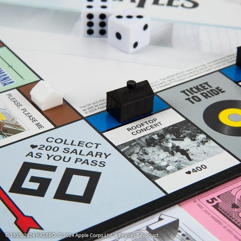 Monopoly: The Beatles, Play as Rocky Raccoon, Maxwell's Silver Hammer, I Am The Walrus & More, Officially Licensed Collectible Game Based on The Beatles Rock Band for 2-6 Players - Image 8