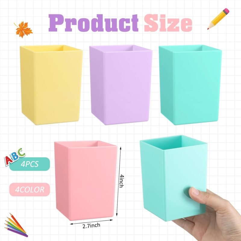 4 Pcs Classroom Magnetic Storage Boxes with Write Wipe Labels Magnetic Storage Containers Treasure Box Plastics Pen Holder for Classroom Whiteboard Dry Erase Board Refrigerator Supply - Image 2