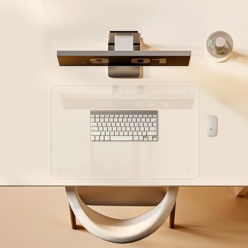JAMBALAY Tempered Glass Desk Pad to Protect Desk, 32" x 20" Office Desk Pad for Keyboard and Computer Monitor, Clear Desk Protector Pad, Clear Desk Mat for Desktop Dry Erase - Image 9