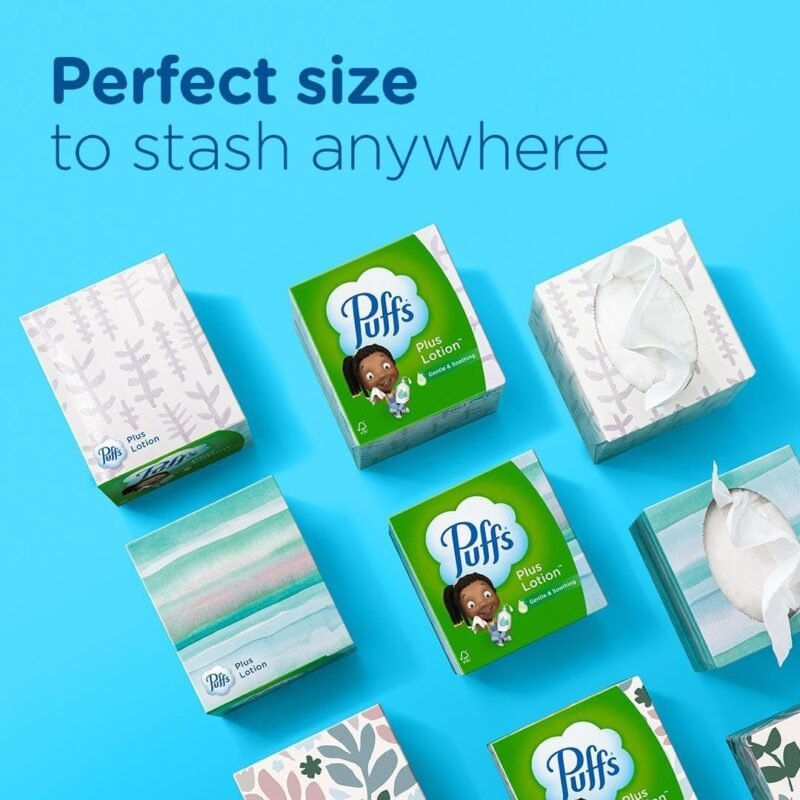 Puffs Plus Lotion Facial Tissues, 10 Cubes, 56 Tissues Per Box - Image 5