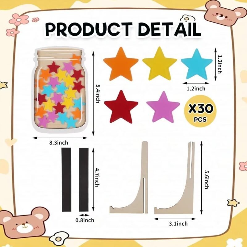 Reward Jar Classroom Magnetic Reward Jar for Classroom Board Personalized Stars Reward Jar for Kids Classroom Reward System - Image 2