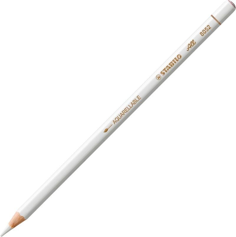 Stabilo 8052 All Coloured Pencil Crayons for Almost All Surfaces, 3.3 mm, White, Pack of 12 - Image 4