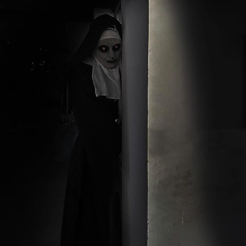 Nun Costume for Women, Nun Dress with Scary Nun Mask, Various Size Adult Halloween Nun Outfit Cosplay - Image 4