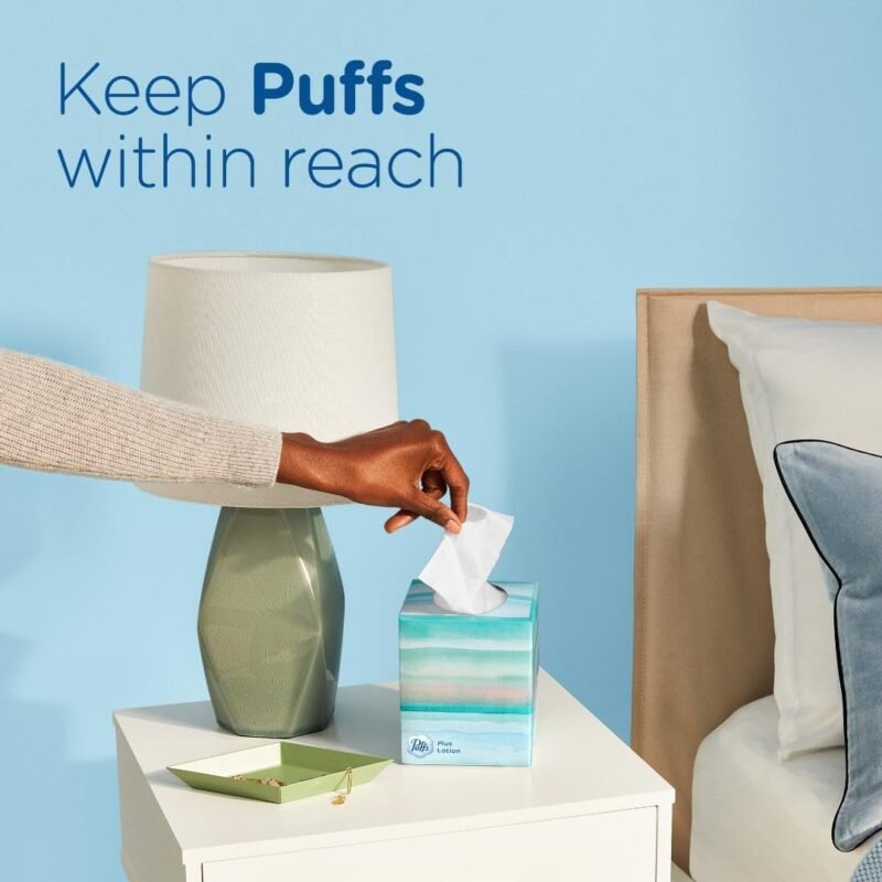 Puffs Plus Lotion Facial Tissues, 10 Cubes, 56 Tissues Per Box - Image 6