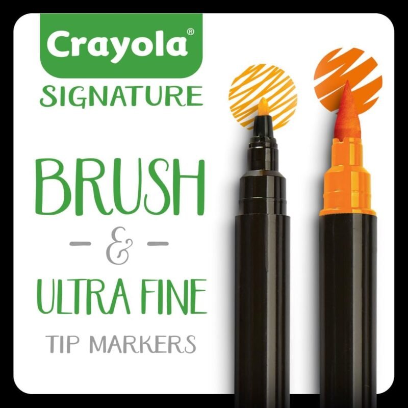 Crayola Brush & Detail Dual Tip Marker Set, 16 Markers, 32 Colors, Adult Coloring Markers, Gifts for Teens & Adults - Image 5