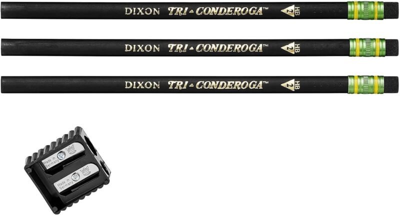 Ticonderoga Tri-Conderoga Triangular Pencils, Wood-Cased #2, Sharpener, Soft Touch Comfort Barrel, Black, 12-Pack (22500) - Image 6