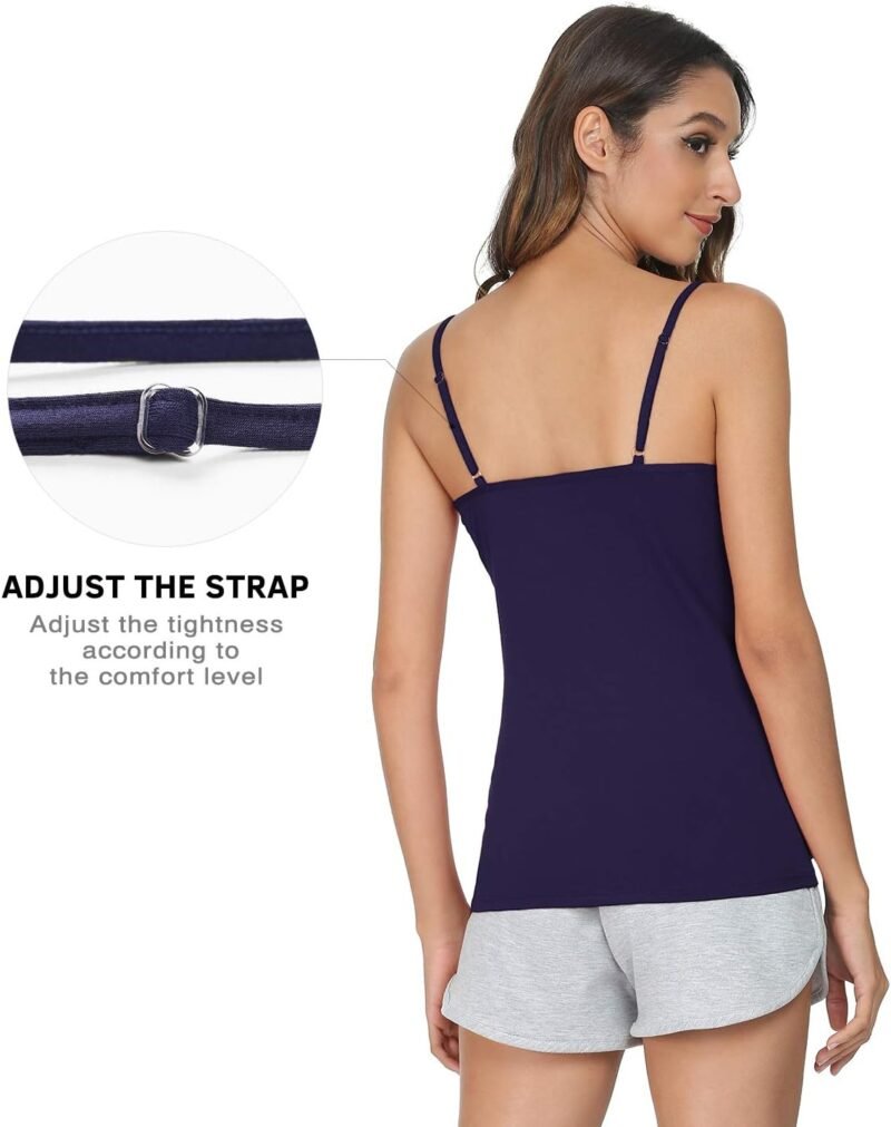Vislivin Women's Basic Solid Camisole Adjustable Spaghetti Strap Tank Top - Image 3