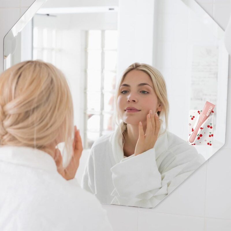 DOB SECHS Silicone Lip Holder for Cell Phone Lipstick Lip Glaze Phone Case Back Stick On Holder for iPhone and Android Phones, White, Cherries - Image 4