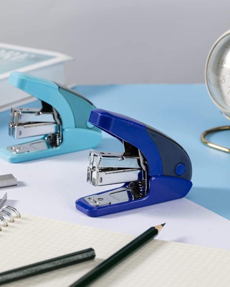PAPERPAL Effortless Mini Stapler Set, 20 Sheet Capacity, Integrated Remover & Staple Storage, Holds 1/4" Staples, Includes 1000 Staples, Lightweight, Office, School & Daily Use, Dark Blue - Image 7