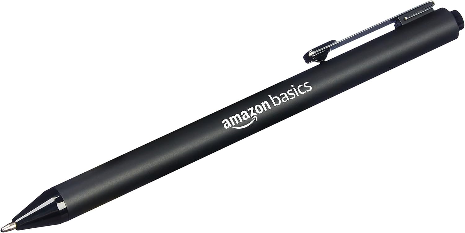Amazon Basics Black Ballpoint Pens for Smooth Writing, Retractable, 12-Pack - Image 2