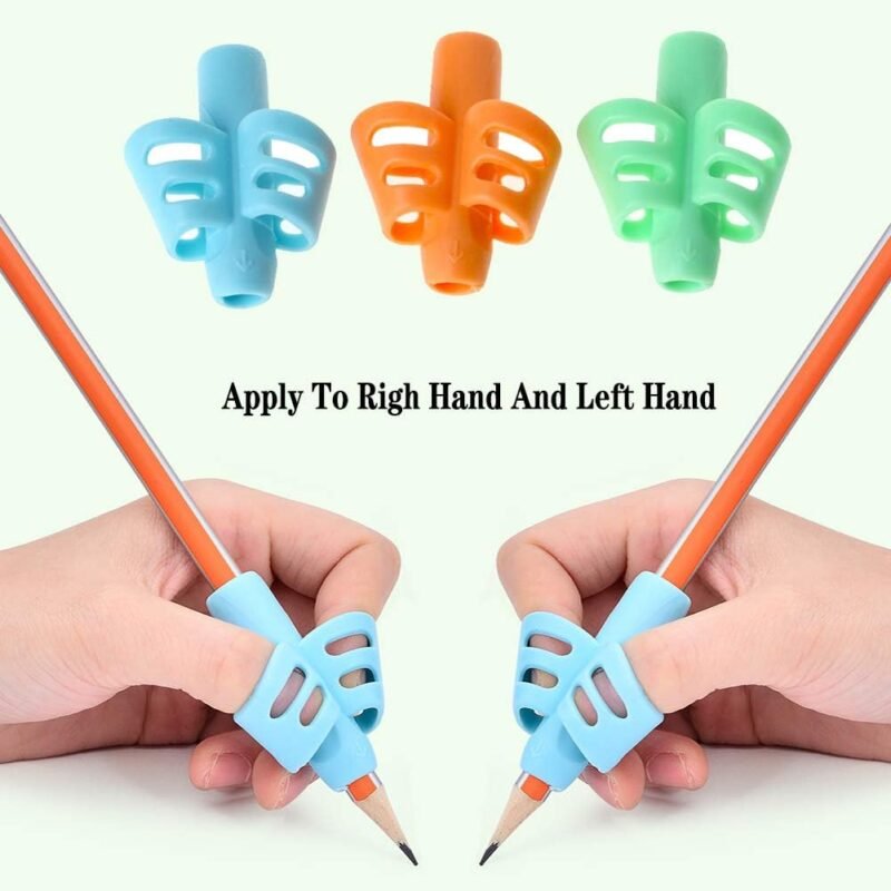 JuneLsy Pencil Grips for Kids Handwriting Pencil gripper Pencil Holder Posture Correction Training Writing AIDS for preschooler Kids toddler Children Special Needs (3 PCS) - Image 2