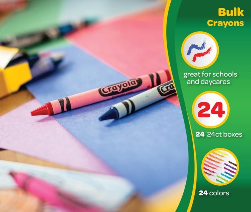 Crayola Crayons Bulk (24 Packs), Kids Back to School Essentials, Teacher Classroom Must Haves, Bulk School Supplies for Preschool & Kindergarten - Image 4