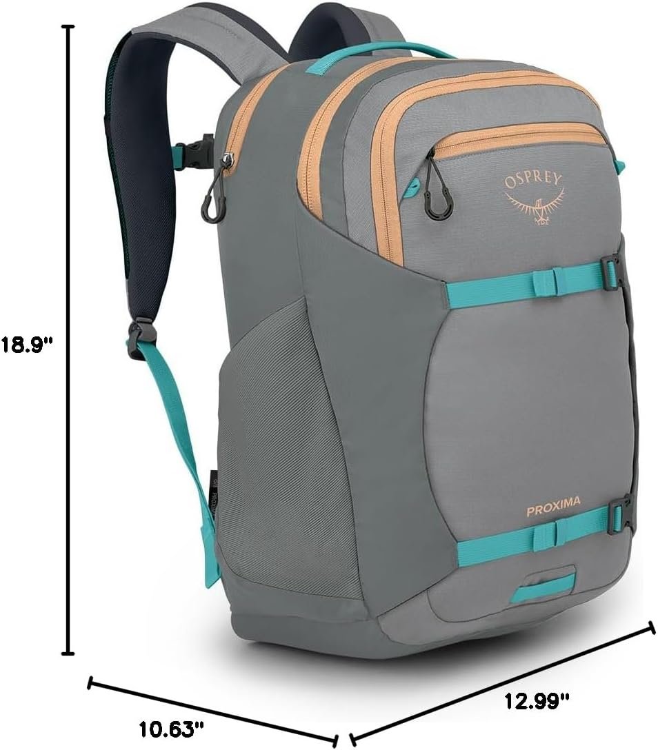 Osprey Proxima 30L Campus Laptop Backpack - Organized Everyday Pack with Tech Storage, Water Bottle Pockets, and Comfortable Carry - Perfect for School, Commuting, and Travel, Medium Grey/Coal Grey - Image 12