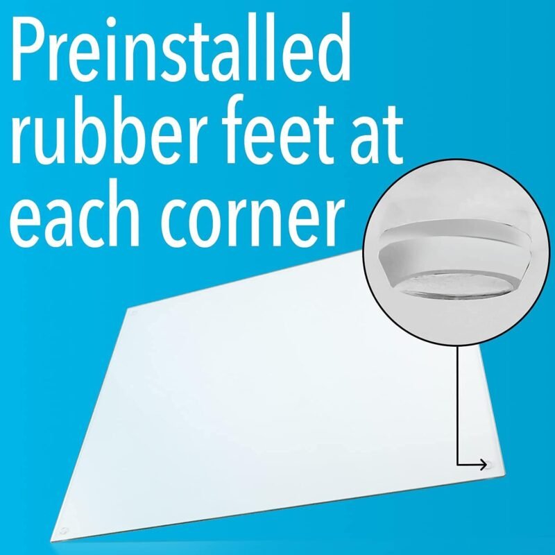 IMPRESA 19 x 24 Inches Tempered Glass Desk Mat for Desktop Computers, Laptops, Keyboard & Computer Monitor, Dry Erase Desk Mat Sturdy Reinforced Glass - Table Protector - Image 4