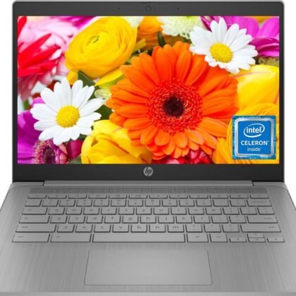 HP 14" HD Chromebook Laptop for Students, Intel Quad-Core N4120(> N4020), 4GB RAM, 64GB eMMC, WiFi, Webcam, HDMI, USB-A&C, 14 Hours Battery life, ZOOM, Chrome OS, CUE Accessories